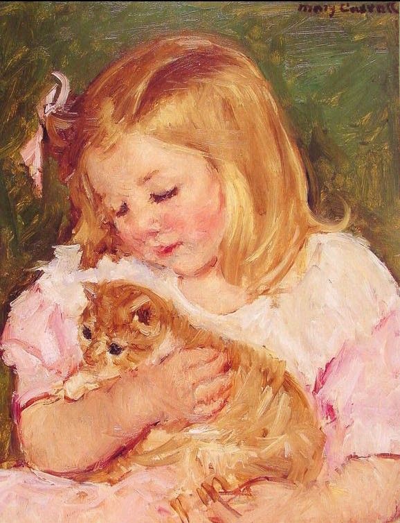Mary Cassatt Sara Holding A Cat